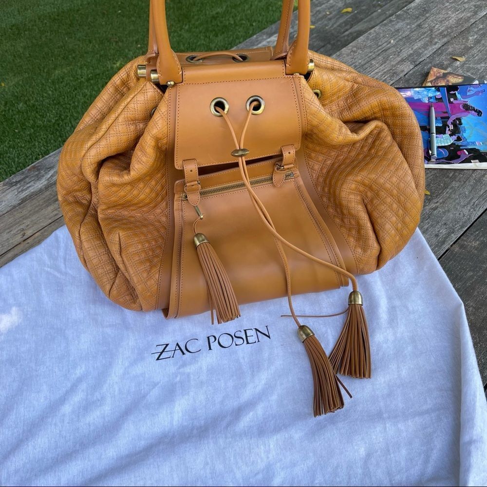 Zac Posen Tan Quilted Beatrice Bag - Picture 8 of 9